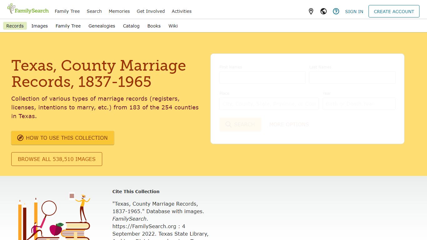 Texas, County Marriage Records, 1837-1965 • FamilySearch